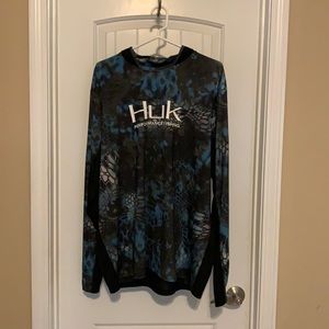 Huk Kryptek Camo hooded performance fishing shirt